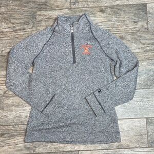 Syracuse Gray Quarter-Zip Pullover Sweater with Orange Logo